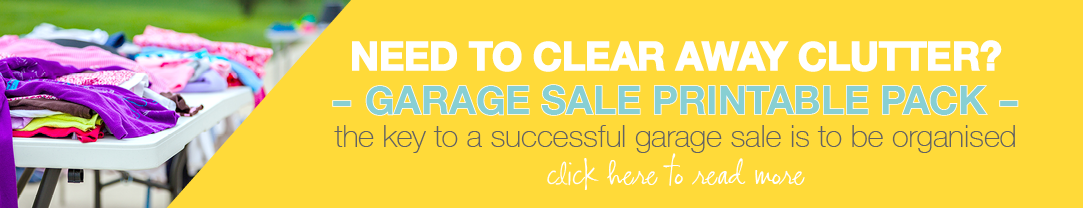 The key to a successful garage sale is to be organised. This pack includes a checklist which will help you organise a garage sale along with signs to advertise and place around your items for sale.