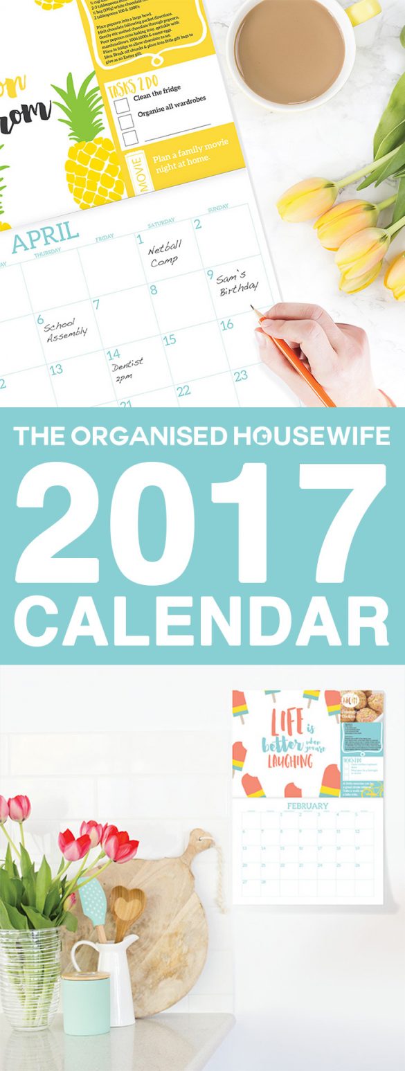 The Organised Housewife 2018 Wall Calendar