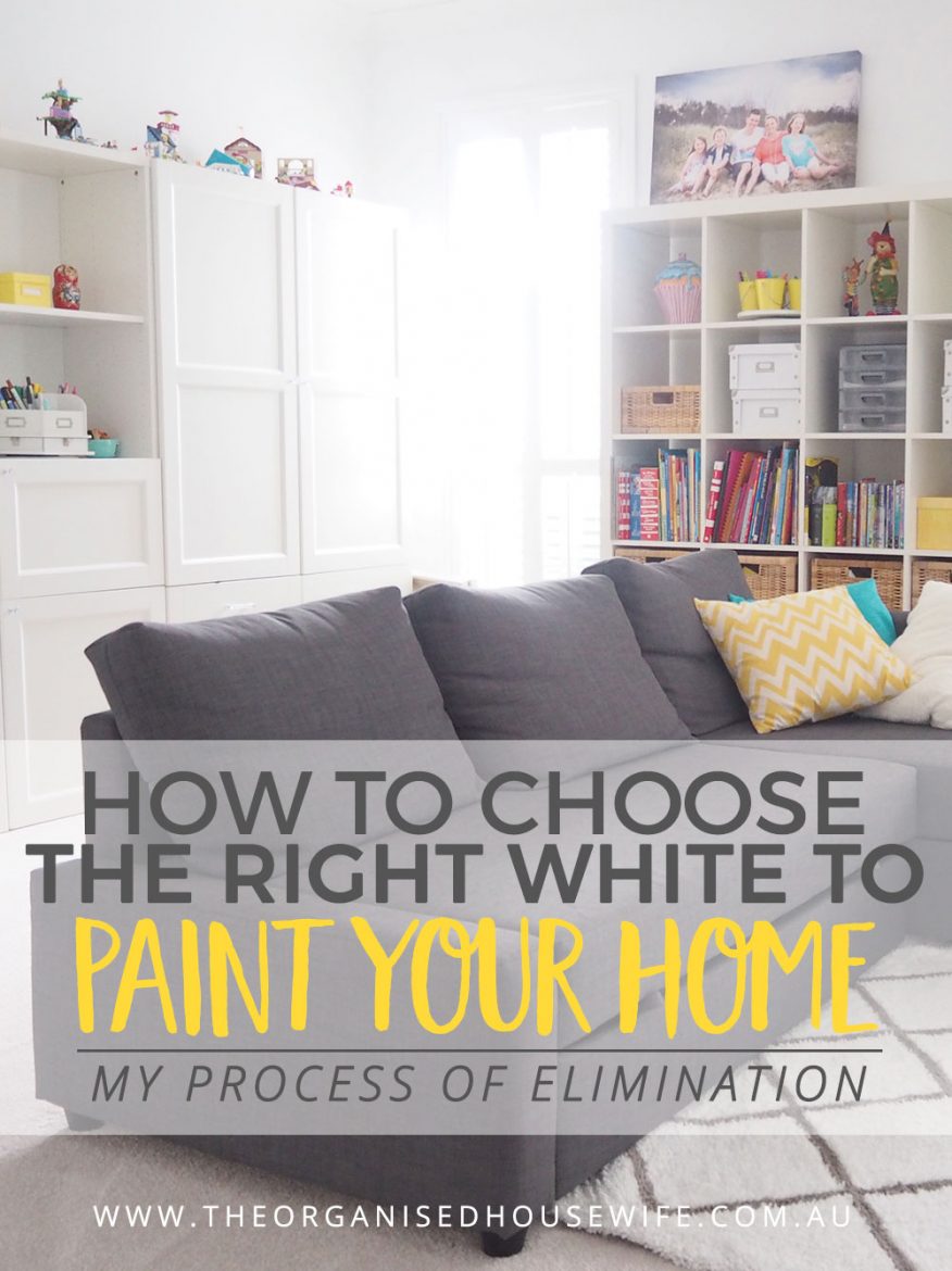 Confused is an understatement. Did you know there are so many shades of white? White is not just plain old simple white these days. There is white with a hint of black, blue, yellow, pink, warm whites, icy whites. I've shared my process on how to choose the right white to paint your home. 