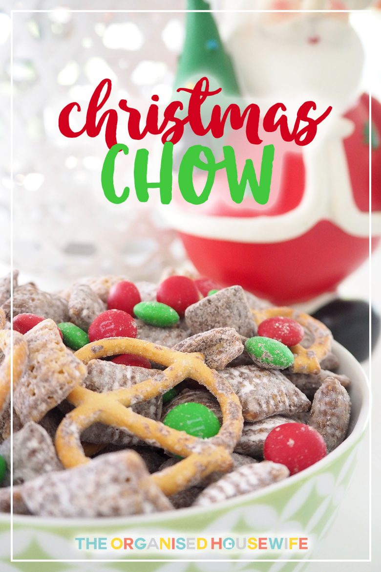 Christmas Chow is a crunchy, sweet snack filled with cereal, chocolate, peanut butter, icing sugar and more. It’s very easy, my kids actually make it themselves. View recipe here. 