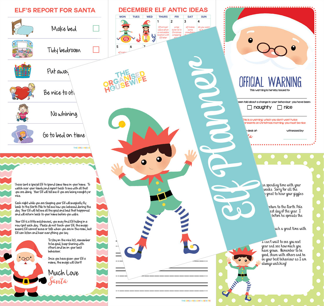 The Elf Planner is filled with 1 month of Elf on the Shelf antic ideas, pages to encourage the kids to write and draw about their elf stay, 30+ notes from Santa and Elf to be left alongside Elf each night, editable (you can add your childs name and some text) letters from Santa and Elf, a list of suggested elf names and pages to help improve and acknowledge good and bad behaviours. Because… Elf returns to the North Pole each night and let’s Santa know if they are being naughty or nice!! Some pages within this planner are editable where you can add your child’s and Elf name.