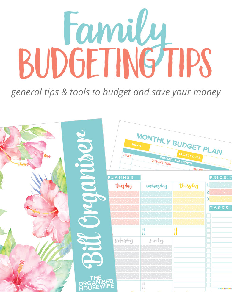 Here are some of my family household budgeting ideas, general tips and tools to budget and save your money.