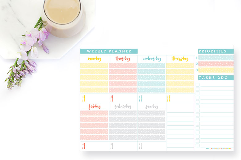 Plan your working week weekly planner