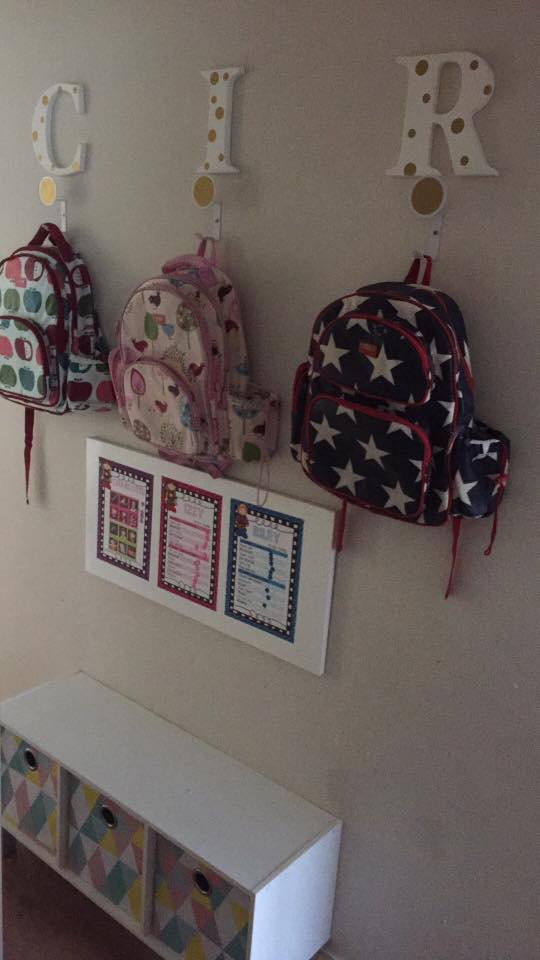 Practical and effective school bag storage and organisation ideas to help keep everything school related easily locatable, organised and tidy in one spot.