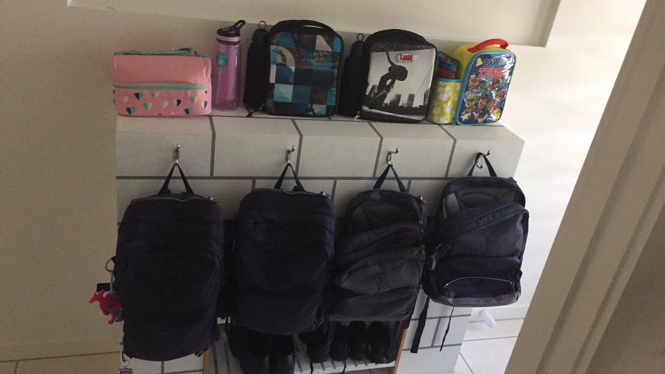 Practical and effective school bag storage and organisation ideas to help keep everything school related easily locatable, organised and tidy in one spot.