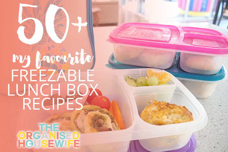 Fill your freezer with homemade baked treats for the kids school lunchboxes. This list includes all my 50+ of my favourite freezable lunchbox recipe ideas.