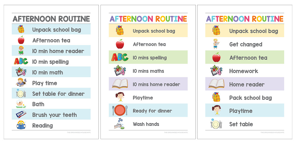 set up a routine for homework