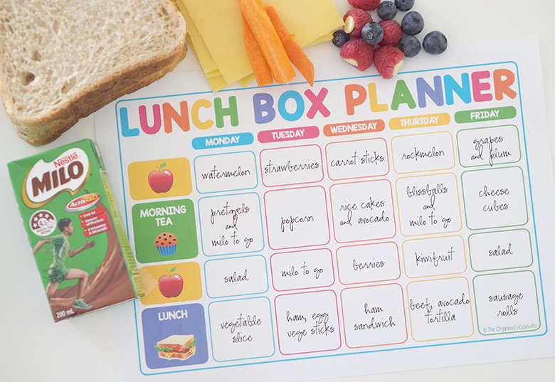 Before you do your weekly shop, create a plan of what you want to pack in the lunchbox for the week and add the items to your grocery list. To have all the food on hand will ensure that the kids have a healthy lunch for each day at school and won’t be reaching for sweet food at the back of the pantry, or into your pocket for tuckshop money.