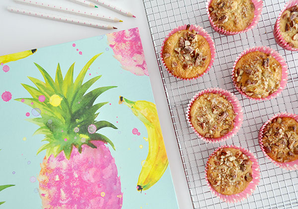 BANANA AND OATBRAN MUFFINS - A healthy after school snack for the kids or leave out the nuts (if not permitted at your school) and add to the kids school lunchbox. 