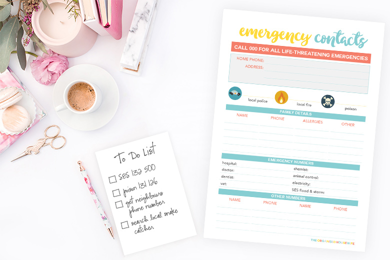 emergency contacts printable fun app for kids the organised housewife