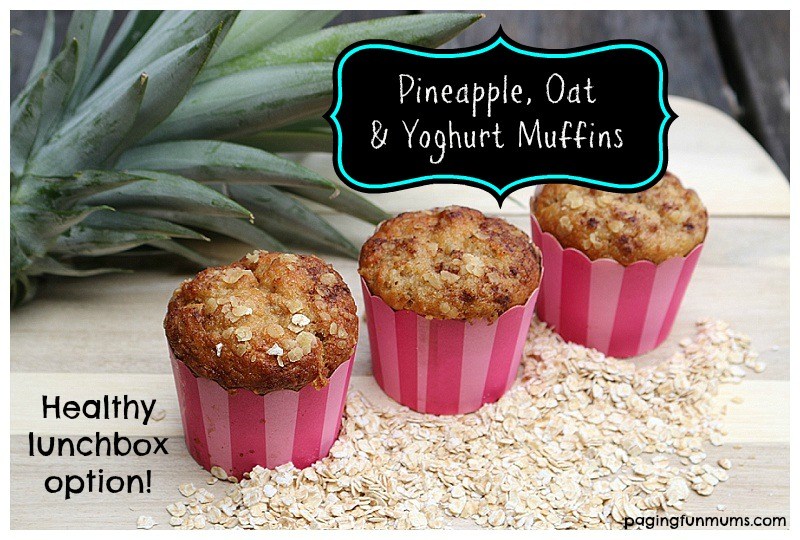 PINEAPPLE, OAT AND YOGHURT MUFFINS - These muffins are super tasty and very moist on the inside. 