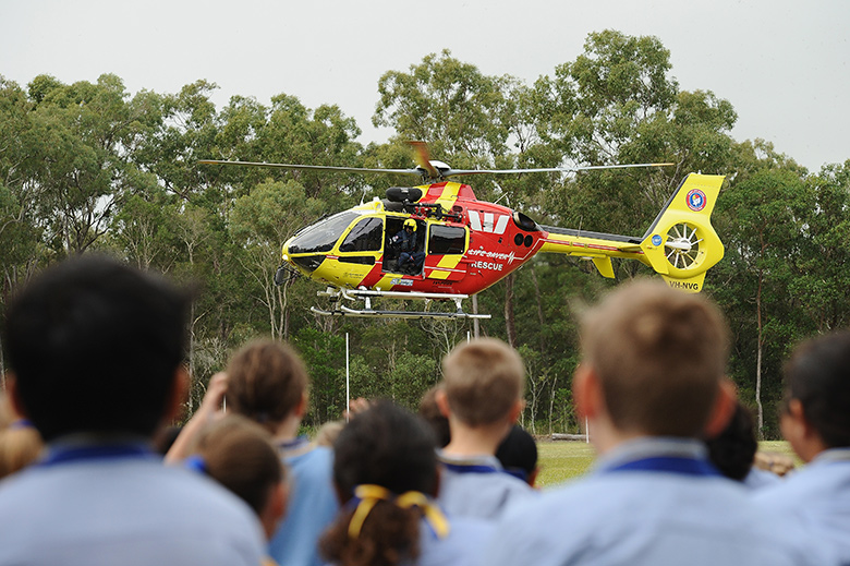 The Westpac Lifesaver Rescue Helicopter Service Schools Program is available to primary schools throughout Australia. In order to educate and make young people aware of the amazing service the WLRHS provides to communities all over Australia, the Schools Program was introduced. By incorporating fun and interactive materials, young people are able to gain an awesome insight into the careers of the crew members. The interactive programs and video materials are produced to educate and assist schools in providing a solid understanding and importance of this community service. Some schools are also lucky enough to have a helicopter visit their school oval.