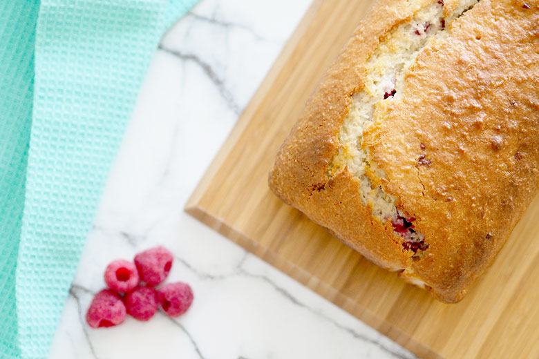 I make this Coconut Raspberry Loaf often for an after school snack for the kids and to have with a cuppa when guests pop in. I bake the loaf, slice it up, and put it in the freezer (in a freezable container) and take out a slice and defrost as needed.
