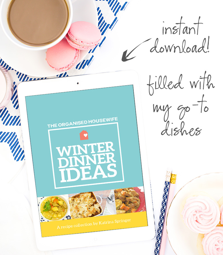 Winter dinner ideas ebook by The Organised Housewife