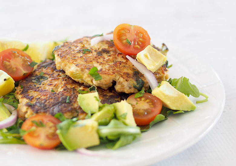 Salmon Quinoa Fritters Recipe with Avocado