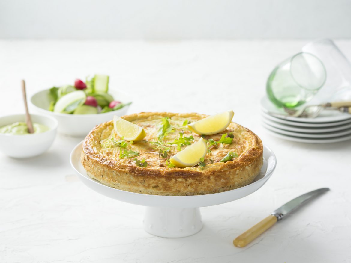 Served with some fresh salad leaves, this chilled Salmon Cheesecake is perfect for casual entertaining this summer.