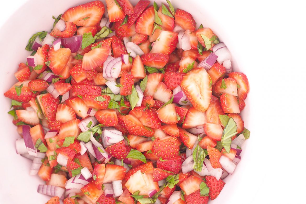 Bruschetta is traditionally made with tomatoes, but this Strawberry Bruschetta is a super quick and tasty breakfast idea for the holidays.