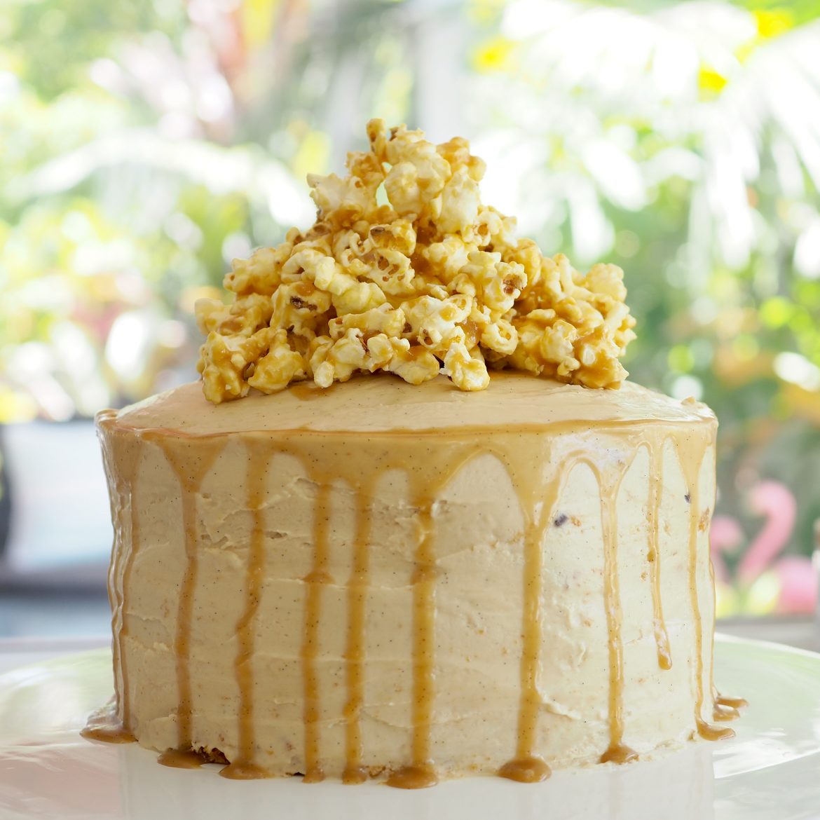 A creative way to decorate a Coles or Woolworths Mudcake which transformed into my Super Easy Salted Caramel Popcorn Cake. 