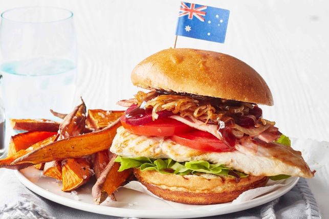 Aussie Chicken Burger recipe for Aussie Day