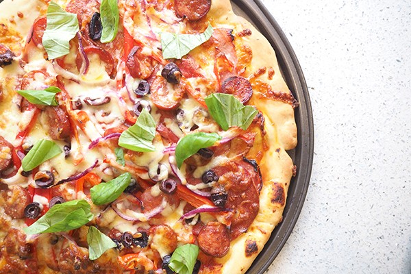 Chorizo and Salami Pizza recipe for easy meal planning