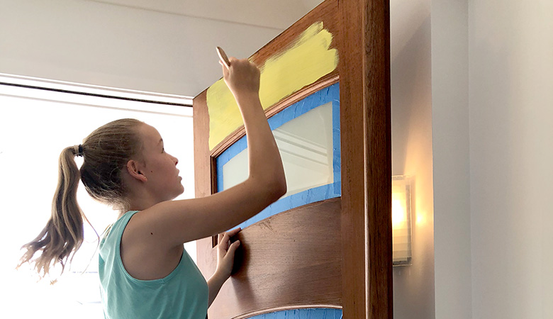 How I painted our front door yellow with minimal effort and in a matter of hours. 