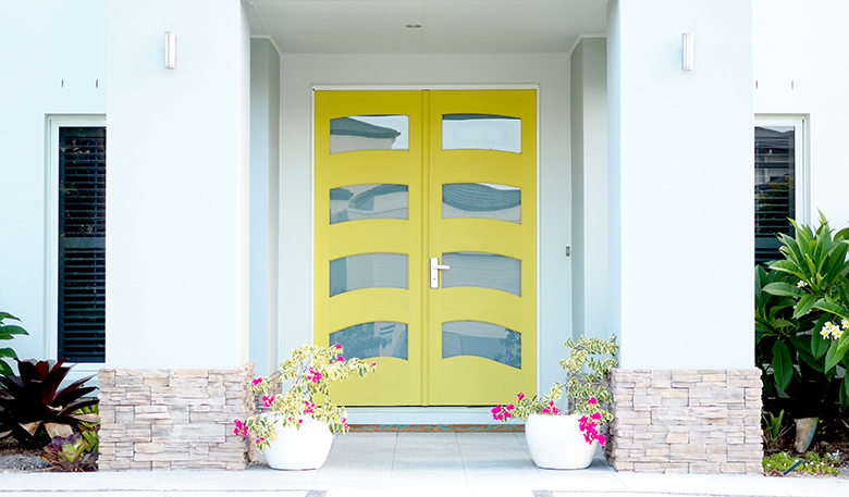 yellow front door