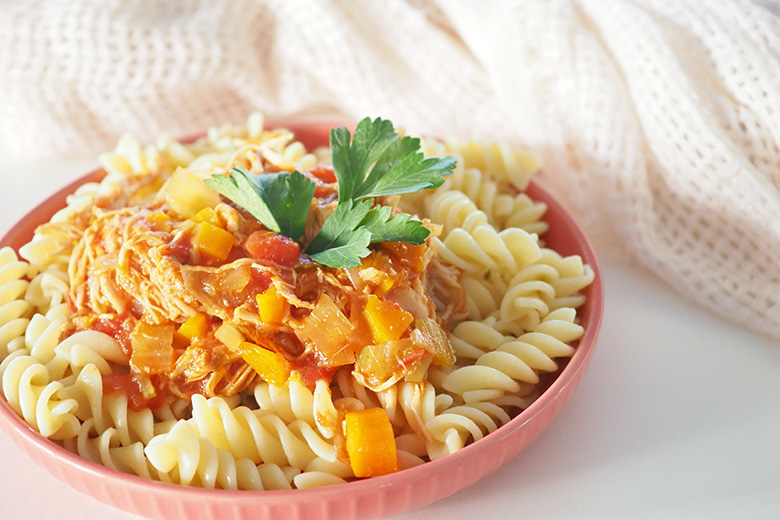 Chicken casserole slow cooker pasta recipe for families