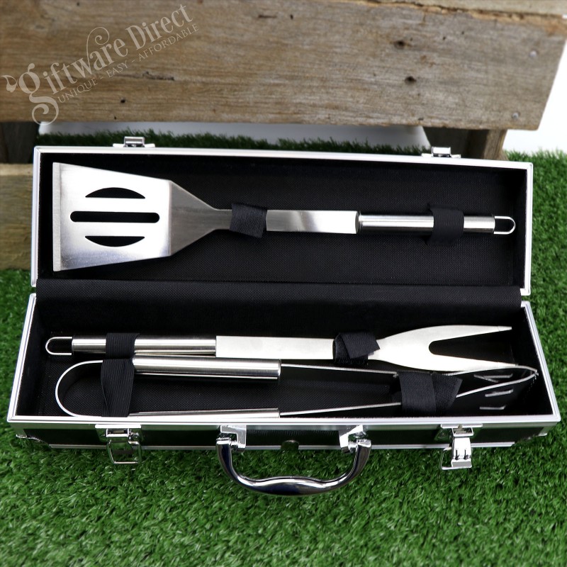 fathers day gift ideas - engraved-bbq-utensil-set-personalised
