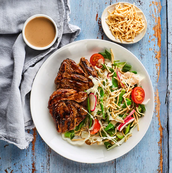 BBQ LAMB WITH SUMMER SESAME SALAD