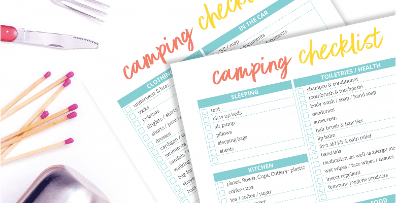 Camping checklist for organised camping trip