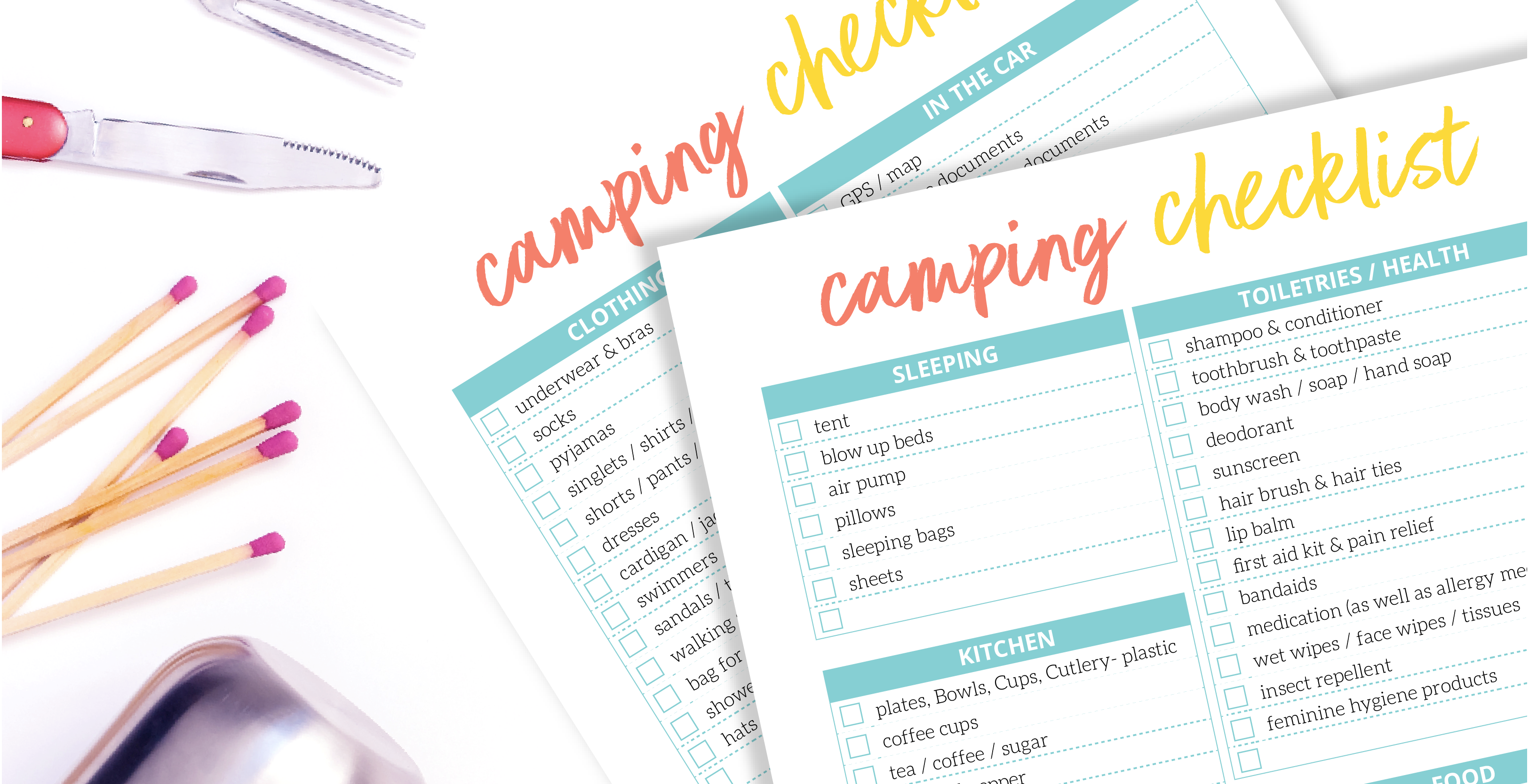 Camping holiday trip checklist by The Organised Housewife