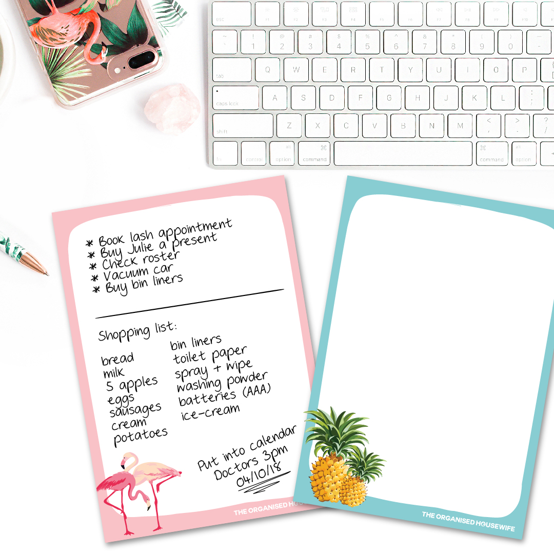 Pineapple and Flamingo A5 Notepad The Organised Housewife