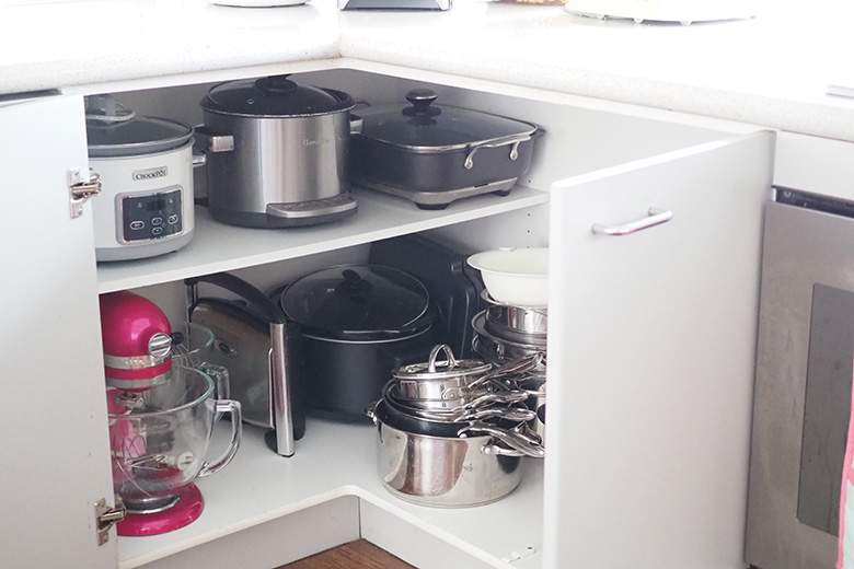 Today we take a look at the appliance cupboard and declutter them to create an organised space for your kitchen appliances.