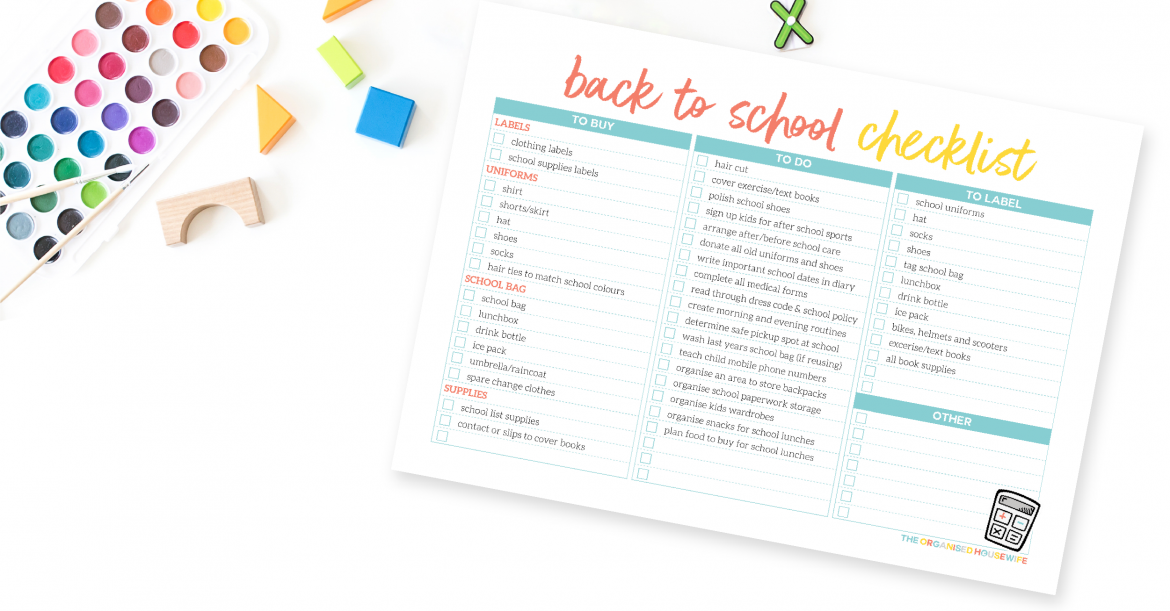 back to school supplies checklist