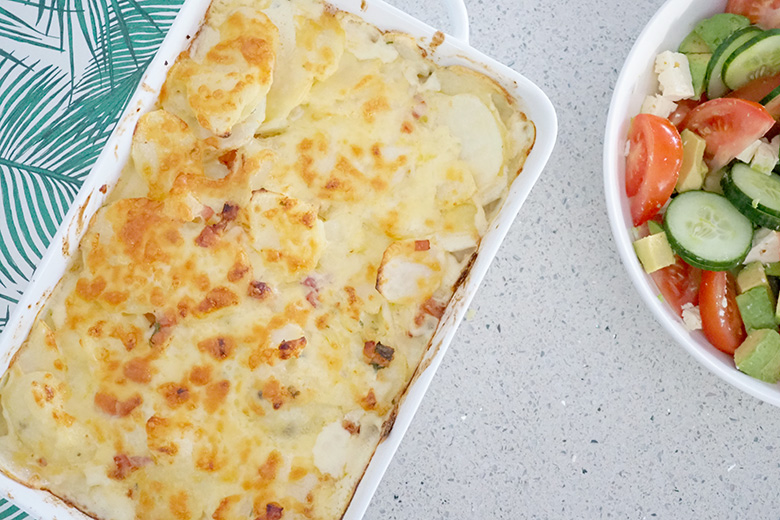 Easy tasty creamy potato bake recipe for meal planning