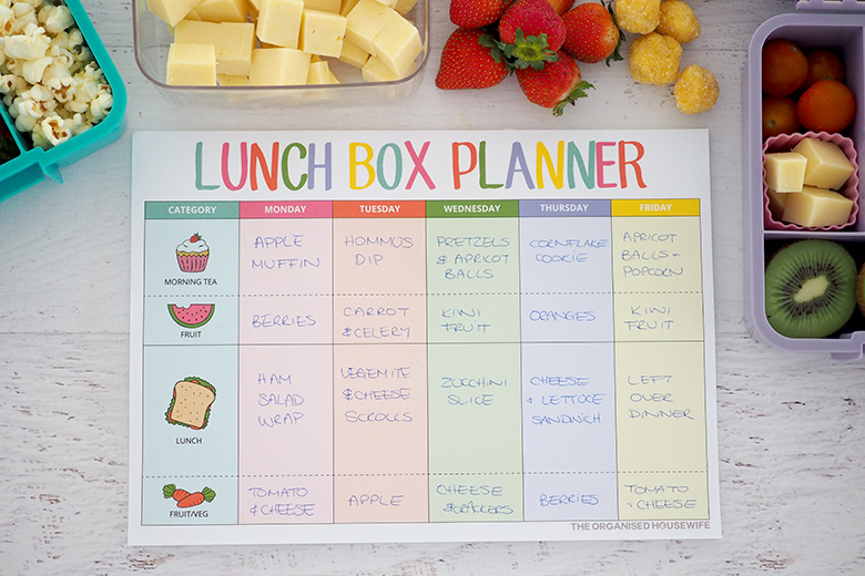 Lunchbox planner pad The Organised Housewife