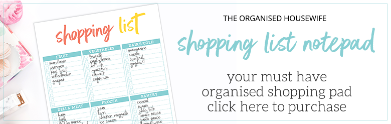 Shopping List Notepad - The Organised Housewife Checklist