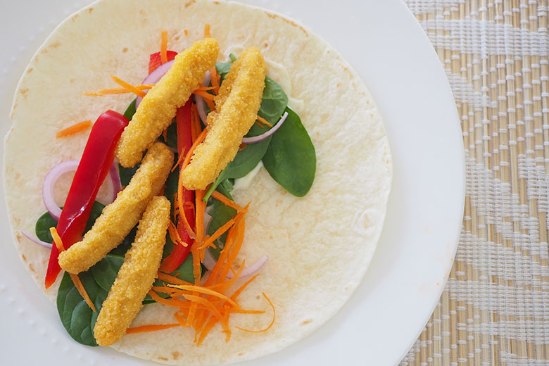 Easy chicken finger wrap meal planning idea for kids
