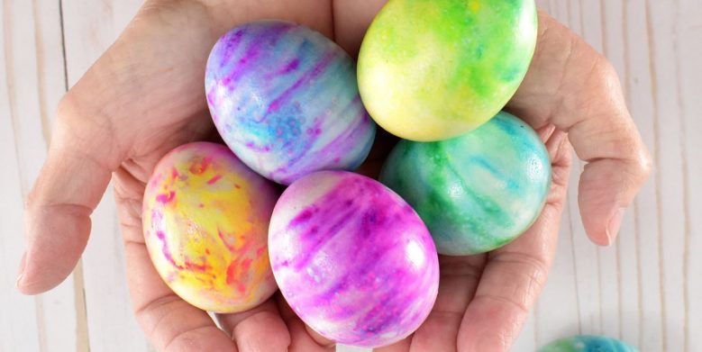 Marbled Easter Egg Craft Idea for Kids with Shaving Cream in 2019