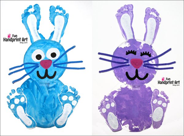 2019 Easy Easter Craft Ideas for Kids. Foot Painting Bunny Art