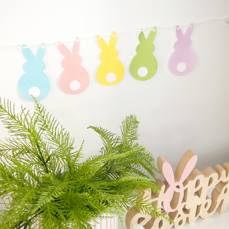 Easter Craft Ideas for Kids. Bunny Bunting Template Downloadable