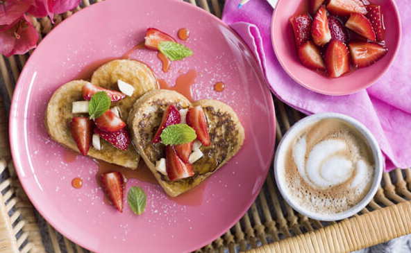 Heart pancakes for mum