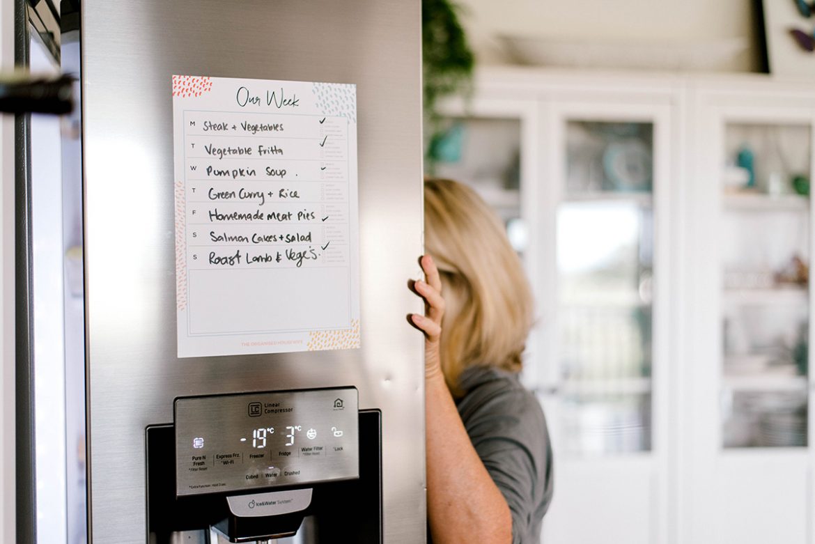 Magnetic meal planner for busy mums