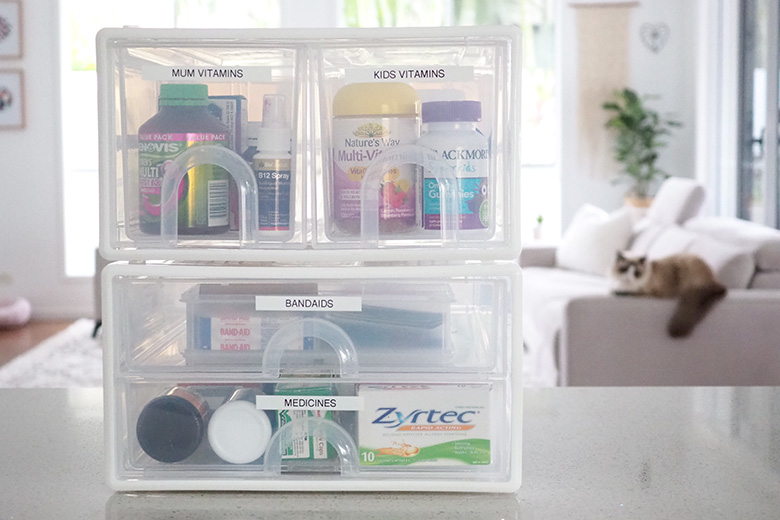 organising medicine cabinet