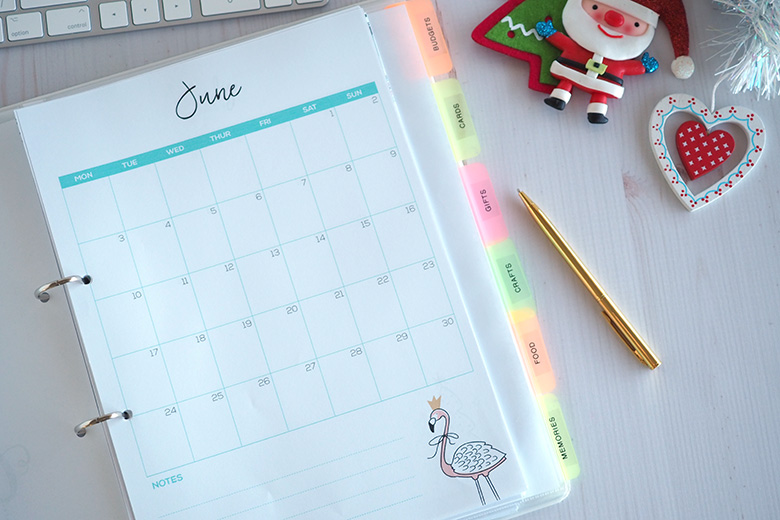 Monthly calendars for planning Christmas