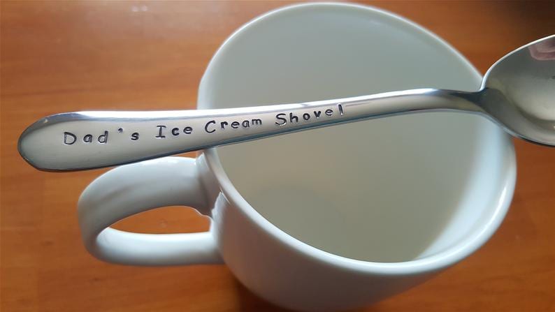 Personalised engraved spoon for Dad or Grandad on Father's Day