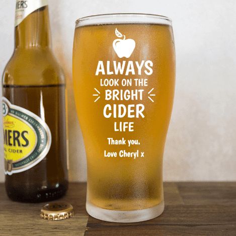 Fathers Day personalised cider beer glass gift idea