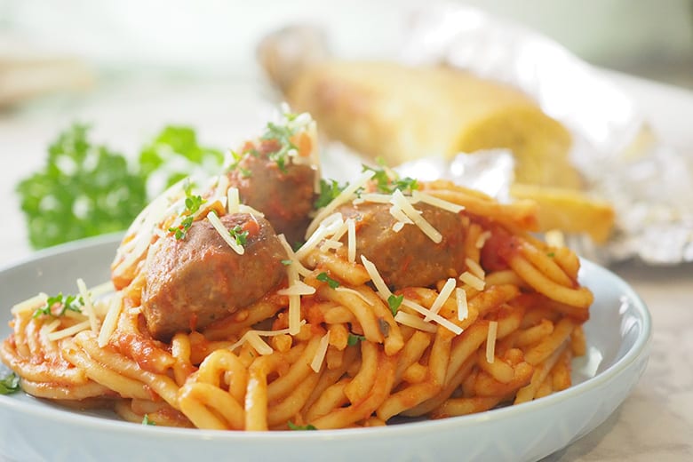 Slow Cooker Spaghetti and Meatballs recipe for meal planning