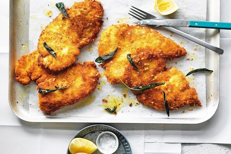 Matt Moran's chicken schnitzel with parmesan crust recipe