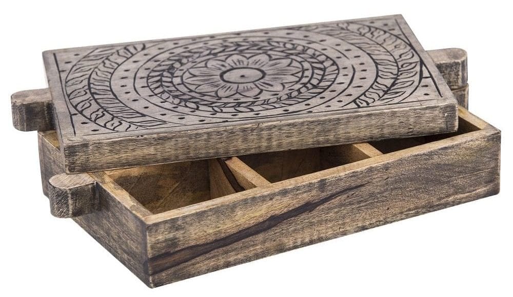 Wooden dried herbs and spices box